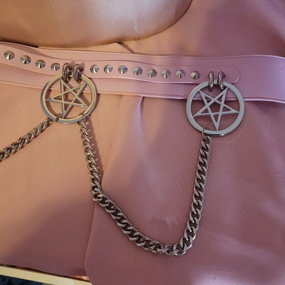 Killstar Pink Chain Belt Size Women's L-XXL Goth Y2K Kawaii Gyaru Gal Style Emo - Picture 5 of 13